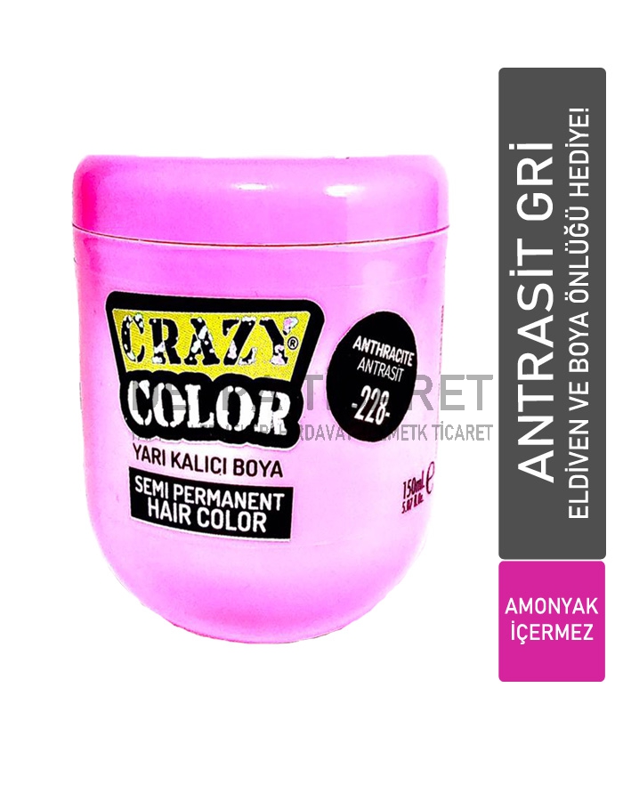 CRAZY%20Color%20Yarı%20Kalıcı%20Saç%20Boyası%20Antrasit%20Gri