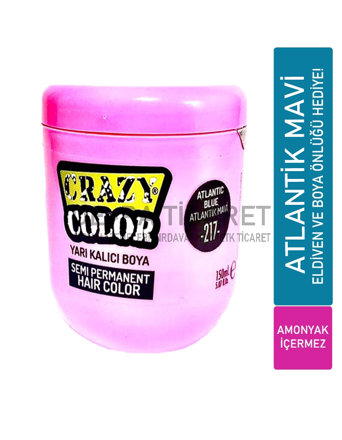 CRAZY%20Color%20Yarı%20Kalıcı%20Saç%20Boyası%20Atlantik%20Mavi