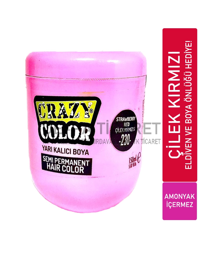 CRAZY%20Color%20Yarı%20Kalıcı%20Saç%20Boyası%20Çilek%20Kırmızı