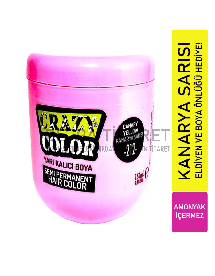 CRAZY%20Color%20Yarı%20Kalıcı%20Saç%20Boyası%20Kanarya%20Sarısı