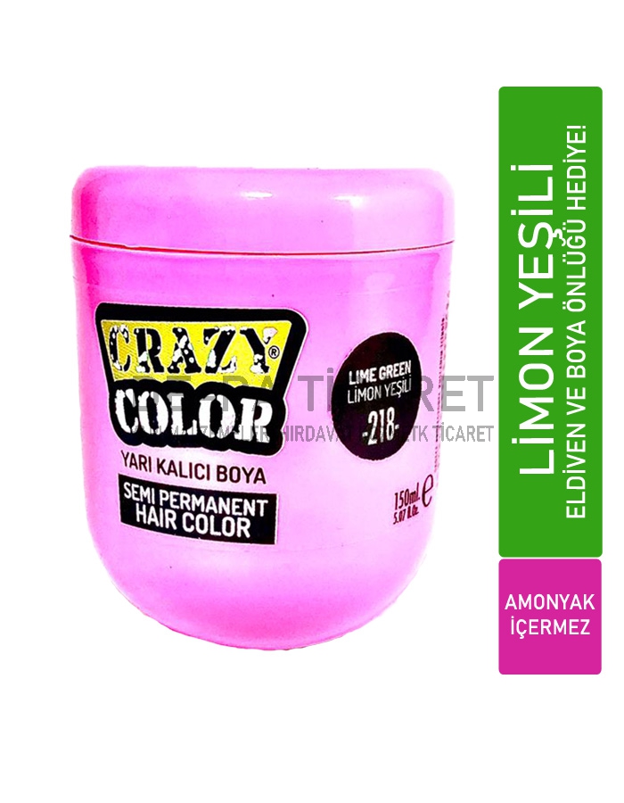 CRAZY%20Color%20Yarı%20Kalıcı%20Saç%20Boyası%20Limon%20Yeşili