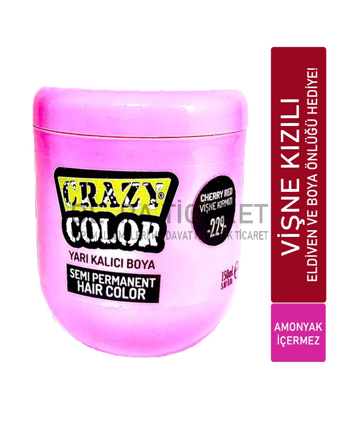 CRAZY%20Color%20Yarı%20Kalıcı%20Saç%20Boyası%20Vişne%20Kızılı